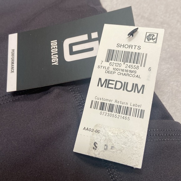 IDEOLOGY NWT Size M High Rise Deep Charcoal Compression Bike Shorts - Picture 2 of 12